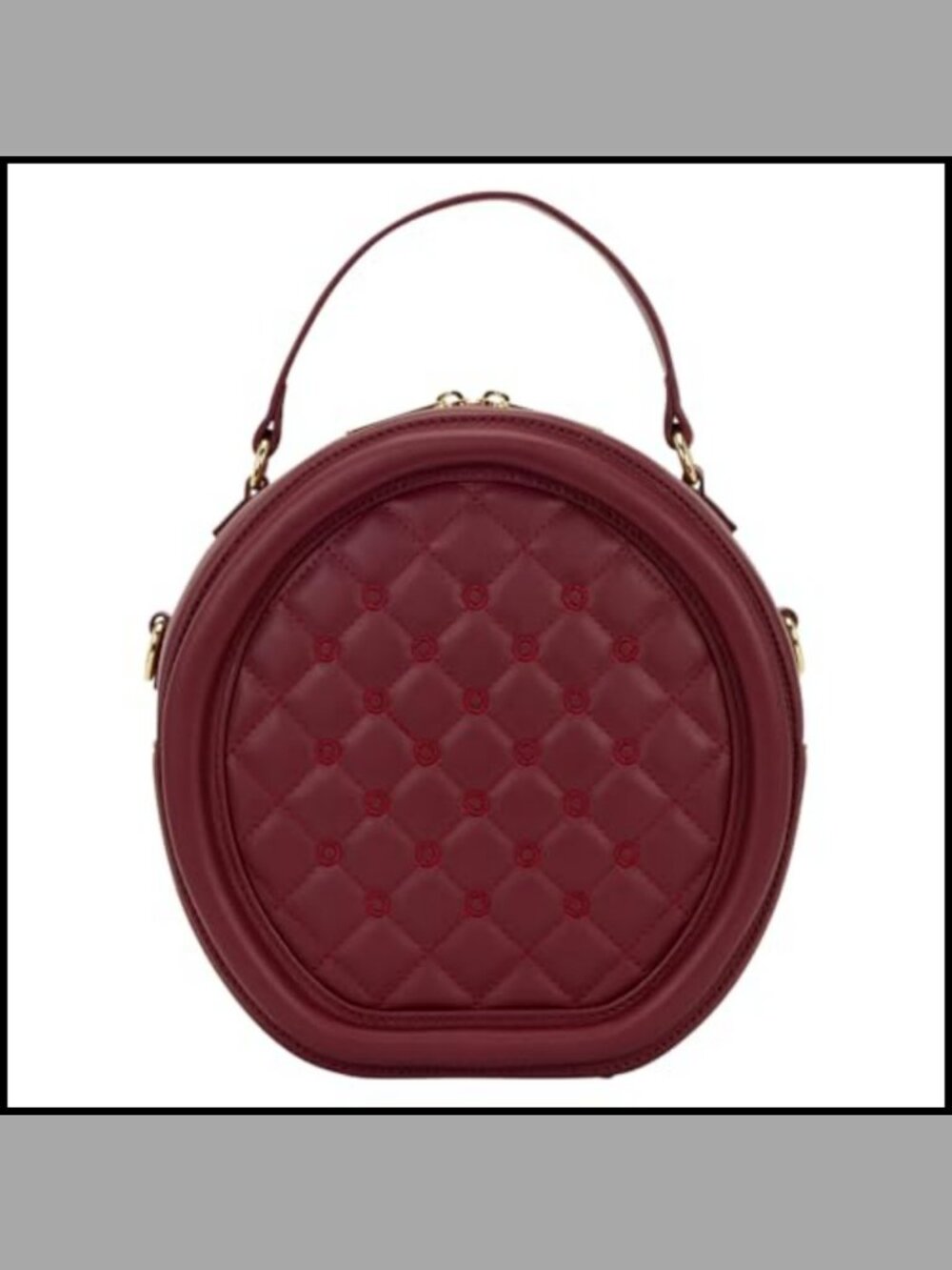 Faux Leather Round Crossbody Bag Doctor Silhouette Pin Customizable Purse